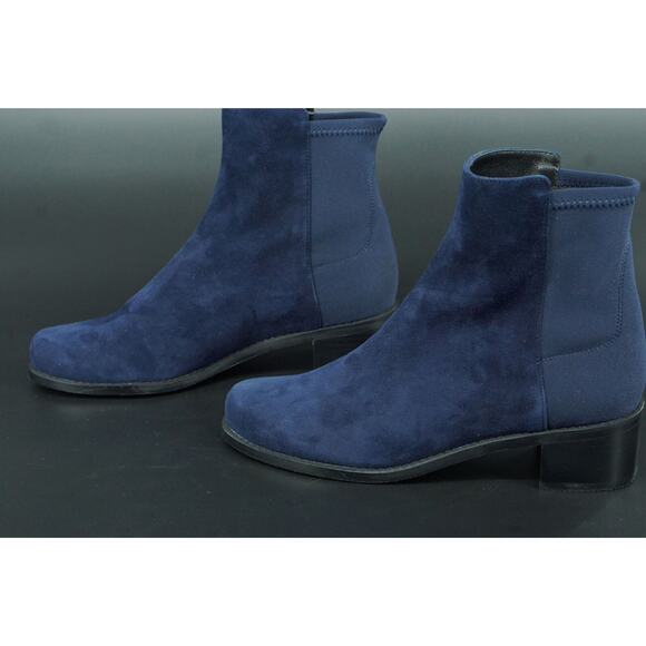 Stuart Weitzman Reserve Stretch Suede Blue Ankle Boots Size 6 NEW $495 Navy 5050 - Picture 4 of 12